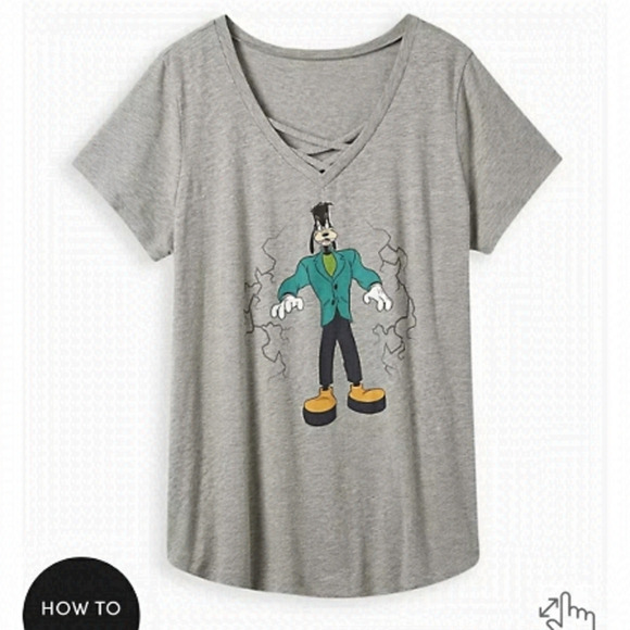 NWT DISNEY halloween Goofy Torrid Shirt. 1x, 14/16,  Gray, Relaxed Fit. - Picture 1 of 4